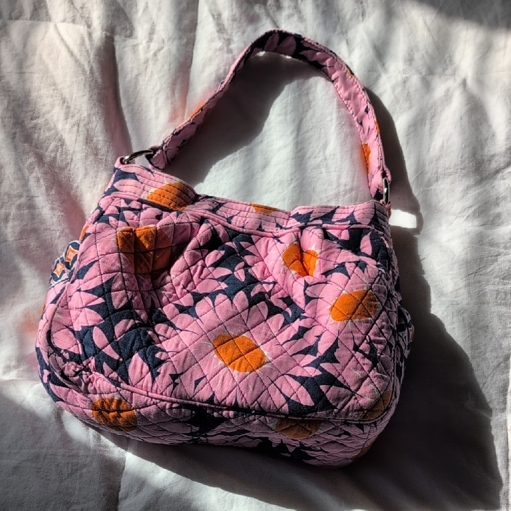 Floral Pink Quilted Shoulder Bag